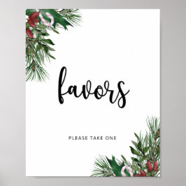 Póster Evergreen está en camino Favors en invierno