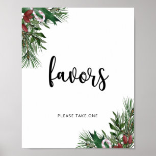 Póster Evergreen está en camino Favors en invierno