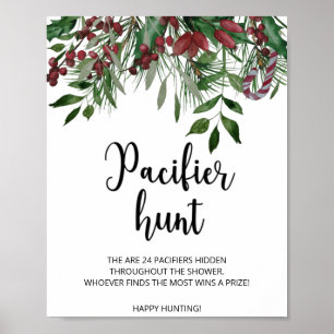 Póster Evergreen pacifier caza juego de ducha de bebé