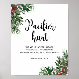 Póster Evergreen pacifier caza juego de ducha de bebé