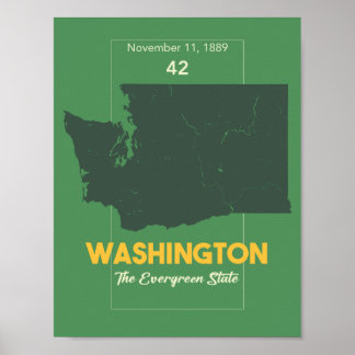 Póster Evergreen State, Estado de Washington