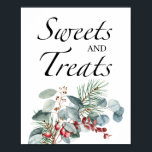 Póster  Evergreen sweets and treats baby shower<br><div class="desc">Evergreen sweets and treats baby shower Poster
View the collection link on this page to see all of the matching items in this beautiful design.</div>