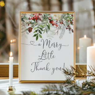 Póster Evergreen Un pequeño agradecimiento navideño Favor