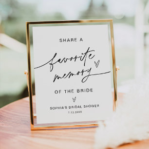 Póster EVERLEIGH Favorite Memory Bridal Shower Sign