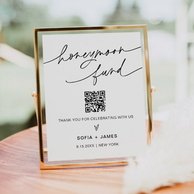 Póster EVERLEIGH Honeymoon Fund Wedding Sign (Subido por el creador)