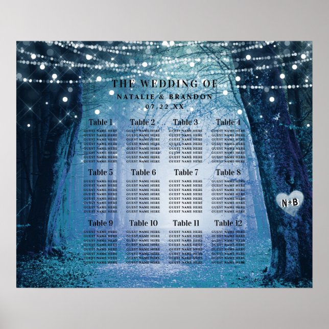 Póster Evermore | Enchanted Forest Table Seating Chart (Frente)