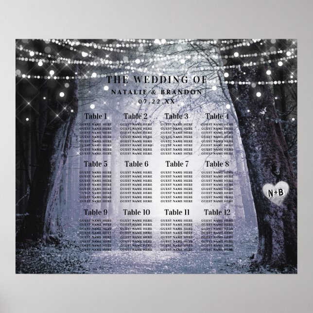 Póster Evermore | Tabla de asientos de tablas forestales  (Frente)