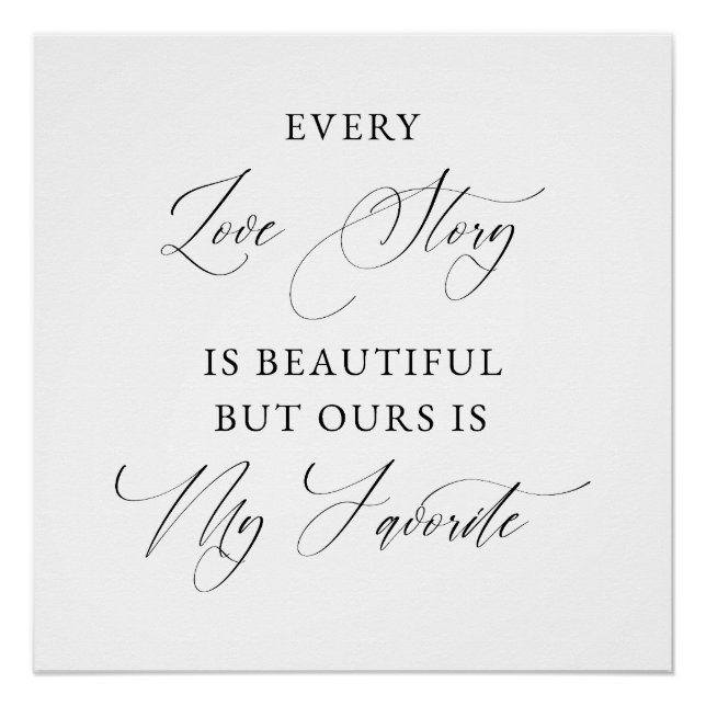 Póster Every Love Story Is Beautiful WEDDING Backdrop (Anverso)