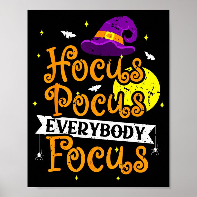 Póster Everybody Focus Funny Halloween Teacher Men Women  (Frente)