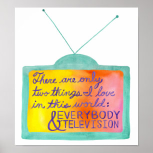 Póster Everybody & Television (turquoise & purple)