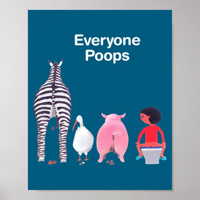 Póster Everyone Ops Funny Zebra G Toilet Humor  (Frente)