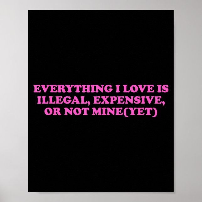 Póster Everything, I Love Is Illegal, Expensive, Or Not M (Frente)