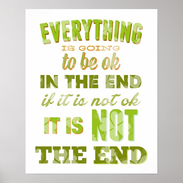 Póster Everything is going to be ok Inspirational Poster (Frente)