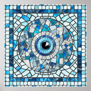 Póster Evil Eye Amulet Mosaic Art