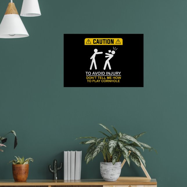 Póster Evita Lesiones No Me Digas Cómo Jugar Cornhole (Salón 1)