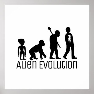 Póster Evolución alienígena, alienígena extraterrestre