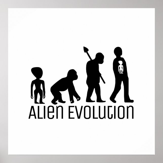 Póster Evolución alienígena, alienígena extraterrestre (Frente)