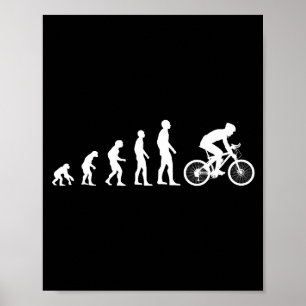Póster Evolución Bicicleta Hombre Humor Ciclista Divertid