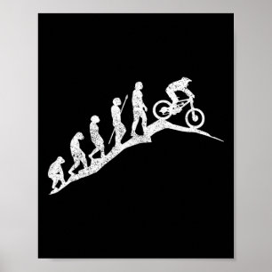 Póster Evolución de bicicleta de montaña cuesta abajo Mtb