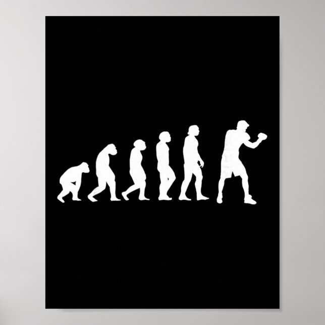 Póster Evolución de Boxeo Kickboxing Boxeo Lucha Boxeador (Frente)