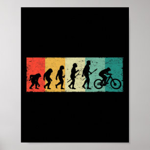 Póster Evolución de ciclista de bicicleta de montaña Mtb 