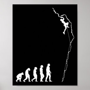 Póster Evolución de Escalada - Divertido Escalador de Roc