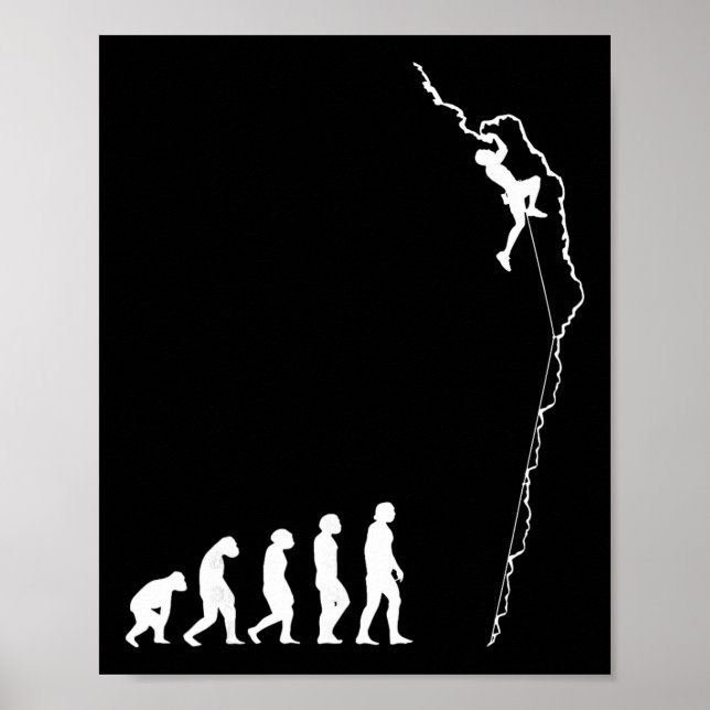 Póster Evolución de Escalada - Divertido Escalador de Roc (Frente)