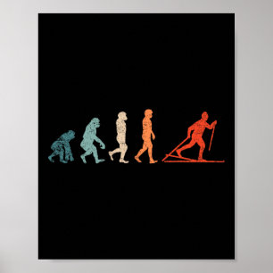 Póster Evolución de esquí de fondo Xc Traje divertido de 
