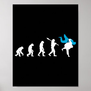 Póster Evolución de Judo Judoka Genial Regalo Retro