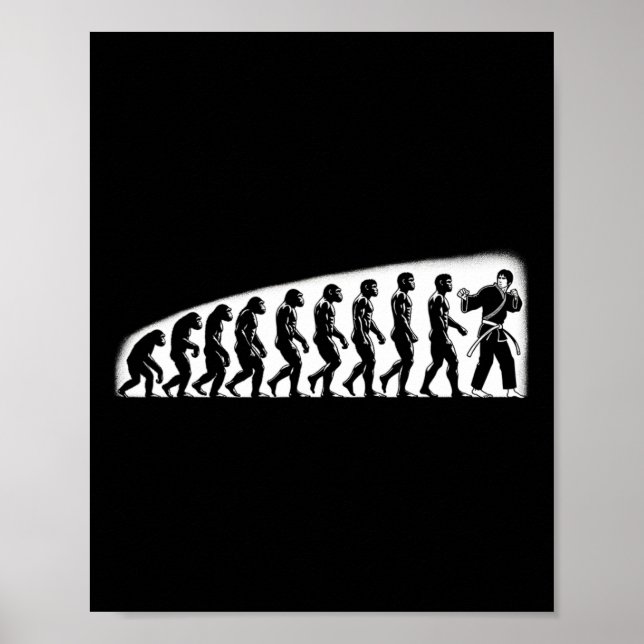 Póster Evolución de Karate Mma Kickboxing Muay Thai Jiu J (Frente)
