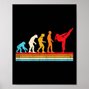 Póster Evolución de Karate Taekwondo Chica Cola de Caball
