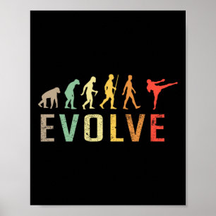 Póster Evolución de Kickboxing Muay-thai Diseño Divertido
