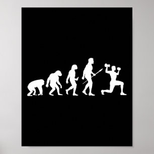 Póster Evolución de la construcción de cuerpos divertida