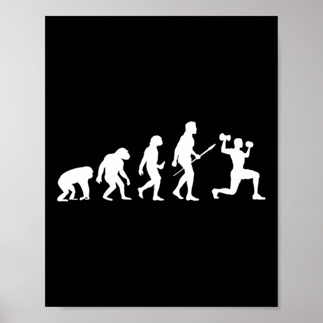 Póster Evolución de la construcción de cuerpos divertida (Frente)