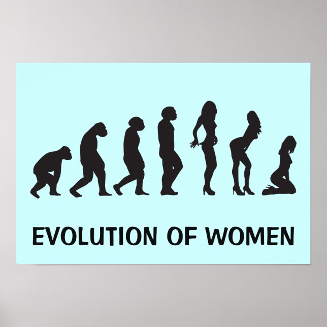 Póster Evolución de la Poster graciosa de las mujeres (Frente)