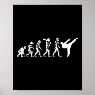 Póster Evolución de las artes marciales de karate Kickbox