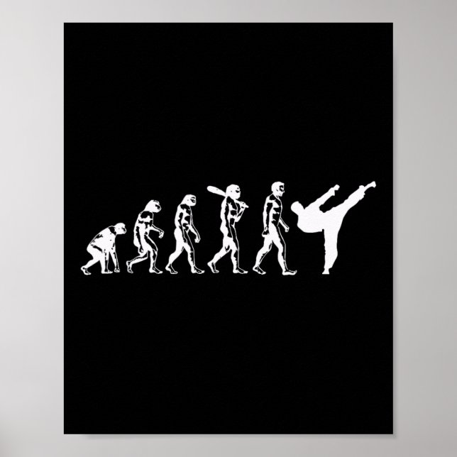 Póster Evolución de las artes marciales de karate Kickbox (Frente)