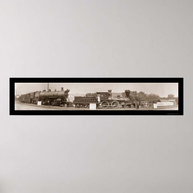 Póster Evolución de los trenes Foto 1913 (Frente)