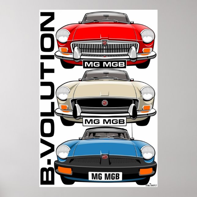 Póster Evolución de MG MGB (Frente)