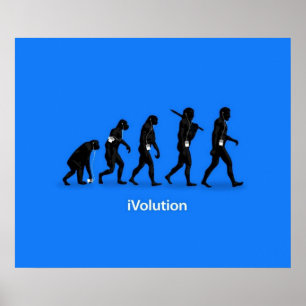 Póster Evolución de simio a hombre con iPod