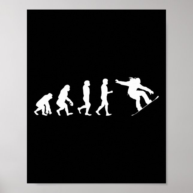 Póster Evolución de Snowboard - Amantes del Skyboard Snow (Frente)