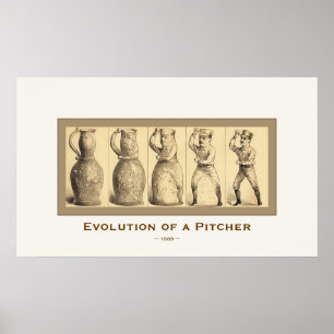 Póster Evolución de un lanzador ~ 1889 ~ Bella Artes de é