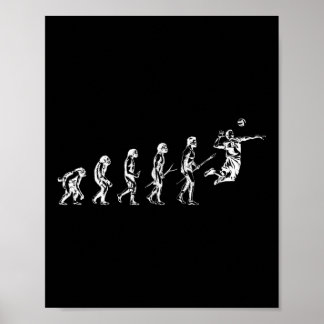 Póster Evolución De Voleibol De Hombre Funny Vball Player