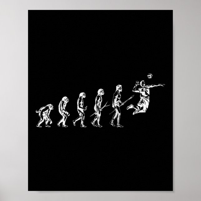 Póster Evolución De Voleibol De Hombre Funny Vball Player (Frente)