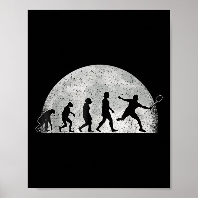Póster Evolución del bádminton - Jugador de bádminton de  (Frente)