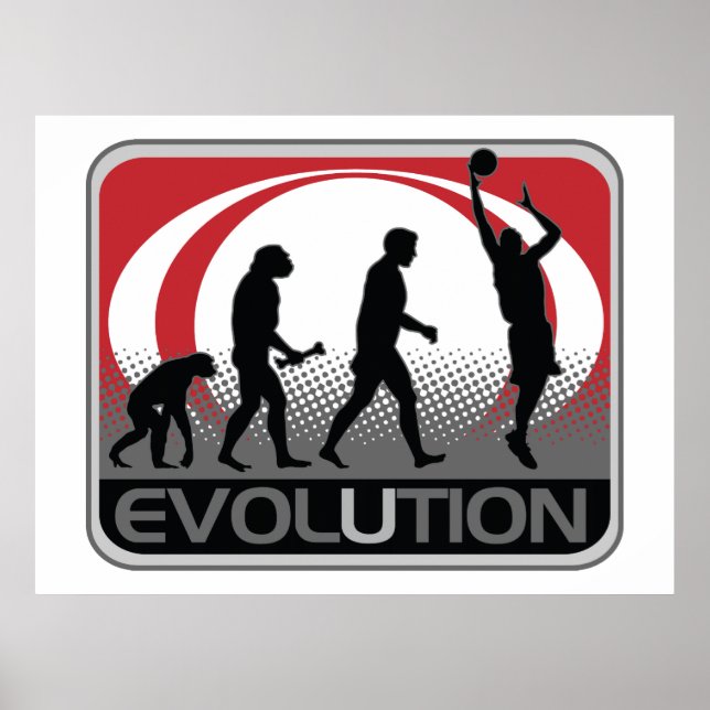 Póster Evolución del baloncesto (Frente)