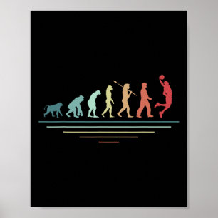 Póster Evolución del baloncesto Coach Hoop jugador de bal