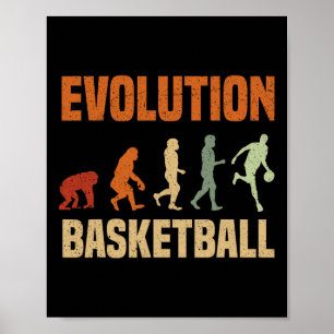 Póster Evolución del baloncesto del mono al amor masculin
