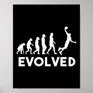 Póster Evolución del baloncesto Hombres Mujeres Chicas Ni