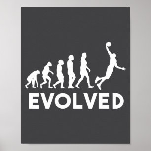 Póster Evolución del Baloncesto Hombres Mujeres Niños Niñ